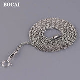 Silver Woman Necklace Retro Hemp Rope Water Ripple Sweater Chain