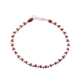 S925 Sterling Silver Couple Bracelet 4mm Bead DIY Hand-Woven Jewelry