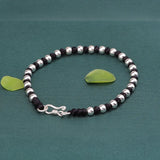 S925 Sterling Silver Couple Bracelet 4mm Bead DIY Hand-Woven Jewelry