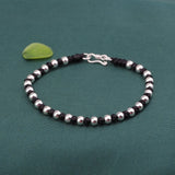 S925 Sterling Silver Couple Bracelet 4mm Bead DIY Hand-Woven Jewelry