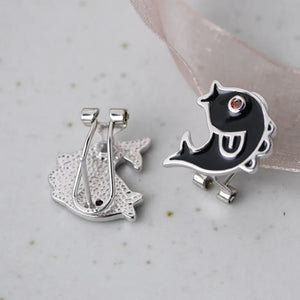 S925 Silver Women's Retro Drip Fish Earrings