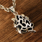 Solid s925 Silver Elephant Trunk Zircon Man Pendant
