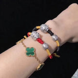 S999 Pure Silver 3D Piggy Hand Rope Bracelet, Couple Bracelet