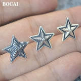 S925 Silver Pentagram Retro Star Ear Studs
