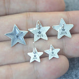 S925 Silver Pentagram Retro Star Ear Studs