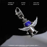 S925 Silver Crown Wings Robot Pendant Female