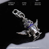 S925 Silver Crown Wings Robot Pendant Female