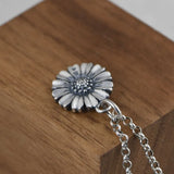 S990 Retro Sunflower Marcasite Pendant for Women