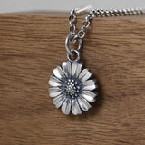 S990 Retro Sunflower Marcasite Pendant for Women