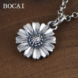 S990 Retro Sunflower Marcasite Pendant for Women