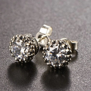 925 Sterling Silver Zircon Inlaid Men's & Women's Earrings