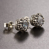 925 Sterling Silver Zircon Inlaid Men's & Women's Earrings