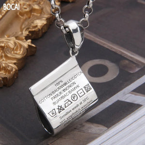 S925 Silver Wallet Pendant Necklace Accessory Ins Man Woman