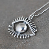 Solid S925 Silver Pendant, Retro Craftsmanship, Personalized Eye Accessories