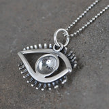 Solid S925 Silver Pendant, Retro Craftsmanship, Personalized Eye Accessories