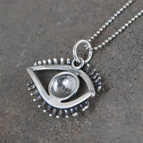 Solid S925 Silver Pendant, Retro Craftsmanship, Personalized Eye Accessories