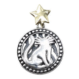 S925 Silver Retro Star Cat Necklace Pendant for Women
