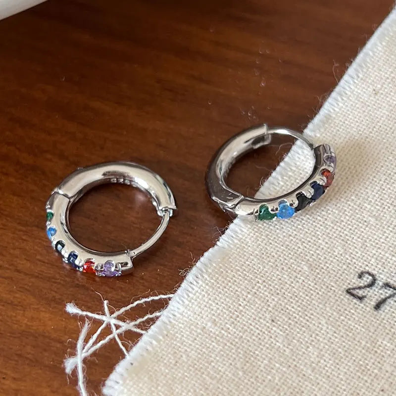 S925 Silver Rainbow Earrings for Man Holiday