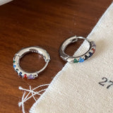 S925 Silver Rainbow Earrings for Man Holiday