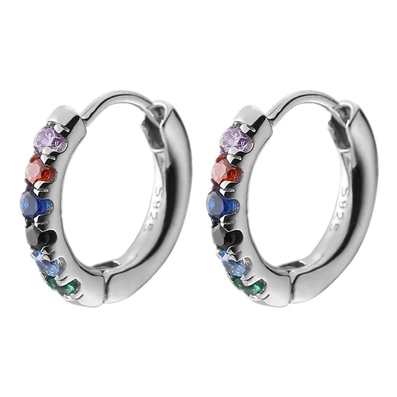 S925 Silver Rainbow Earrings for Man Holiday