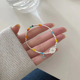 S925 Silver Colorful Smiley Face DIY Silver Bead Bracelet