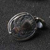 Real S925 Silver Bully Dog Animal Punk Style Man Pendant Jewelry