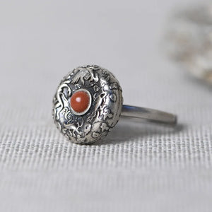S925 Silver Earrings Thai Silver Ladies Red Lapis Lazuli Earrings