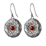 S925 Silver Earrings Thai Silver Ladies Red Lapis Lazuli Earrings