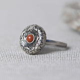 S925 Silver Earrings Thai Silver Ladies Red Lapis Lazuli Earrings