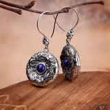 S925 Silver Earrings Thai Silver Ladies Red Lapis Lazuli Earrings