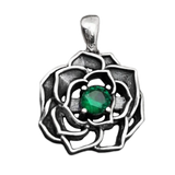 S925 Silver Zircon Rose Pendant