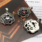 S925 Silver Zircon Rose Pendant