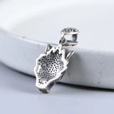 BOCAI S925 Silver Retro Punk Style Wolf Head Man Pendant