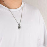 BOCAI S925 Silver Retro Punk Style Wolf Head Man Pendant
