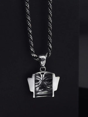 BOCAI Real S925 Silver Jewelry Retro Mask Pendant For Men Birthday
