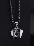 BOCAI Real S925 Silver Jewelry Retro Mask Pendant For Men Birthday
