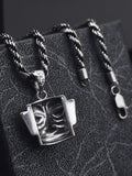 BOCAI Real S925 Silver Jewelry Retro Mask Pendant For Men Birthday