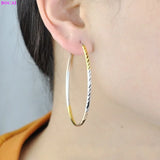 S925 Silver Earrings Women Big Ear-Circle Jewelry