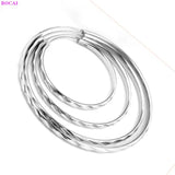 Real S925 Sterling Silver Earrings for Women Platinum Charm Earbobs