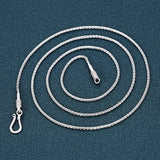 Solid s925 Silver Retro Hand-woven Hemp Rope Necklace