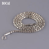 Solid s925 Silver Women's Necklace 2MM Sweater Chain