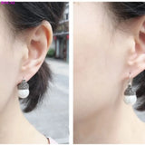 Sterling Silver Garnet Chalcedony Pearl Ear Clips