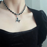 S925 Butterfly Tassel Female Niche High Sense Cold Wind Pendant