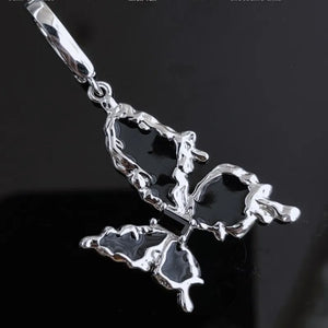 S925 Butterfly Tassel Female Niche High Sense Cold Wind Pendant
