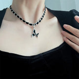S925 Butterfly Tassel Female Niche High Sense Cold Wind Pendant