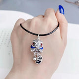 S925 Silver Lion Dance Bell Pendant National Style
