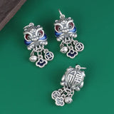 S925 Silver Lion Dance Bell Pendant National Style