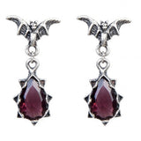 S925 Silver Bat Crystal Ear-drop Earrings