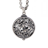 Women's S925 Sterling Silver Hollow Flower Locket Pendant