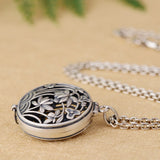 Women's S925 Sterling Silver Hollow Flower Locket Pendant